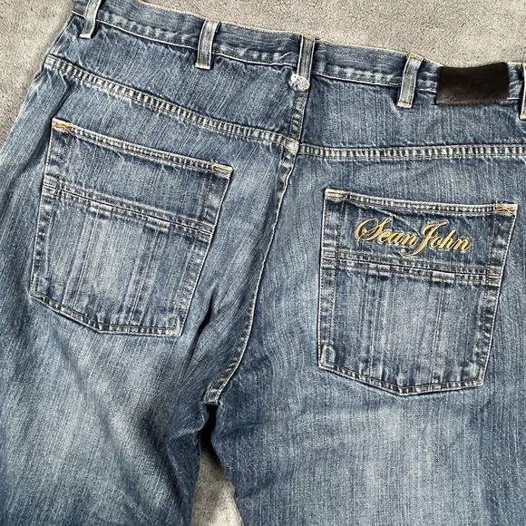 Sean John Other - Sean John Embroidered Wide Leg Jean Men Relaxed Streetwear Baggy Denim 38X33 Y2K